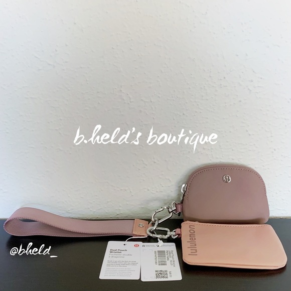 lululemon Dual Pouch Wristlet in Pink Pastel/Twilight Rose OS Brand New NWT - Picture 1 of 15